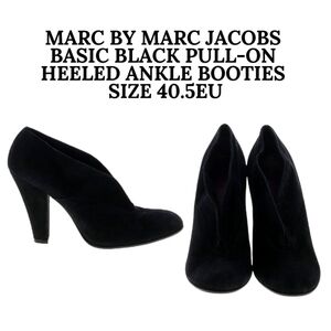 MARC BY MARC JACOBS BASIC BLACK PULL-ON HEELED ANKLE BOOTIES
